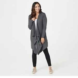 ZUDA‎ Ecovero Open Front Cardigan with Rib Detail